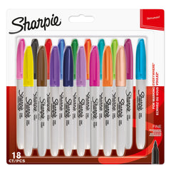 Sharpie Permanent Fine Markers Assorted Fun Colours (Pack 18) 1996112