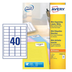 Avery Laser Mini Label 45.7x25.4mm 40 Per A4 Sheet White (Pack 1000 Labels) L7654-25