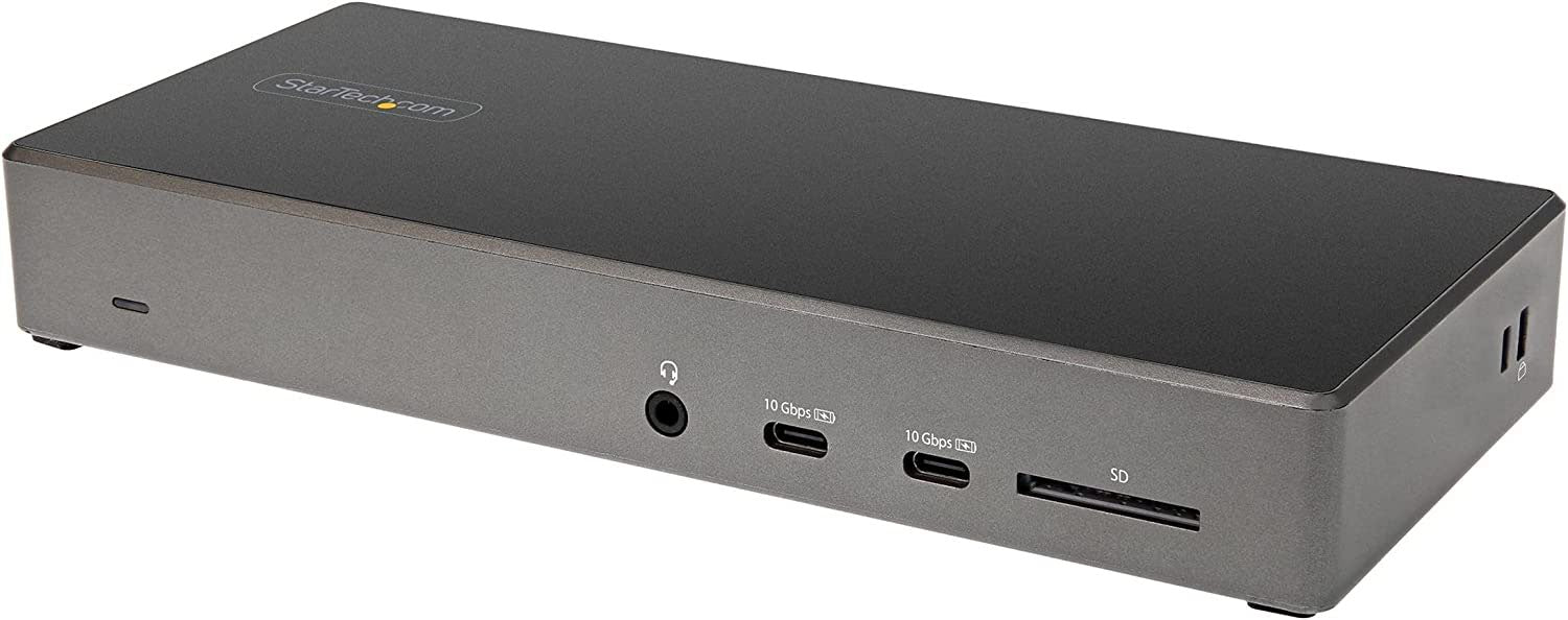 StarTech.com Triple 4K Monitor 100W Power Delivery DP 1.4 Alt Mode and DSC 2x DisplayPort 1.4 HDMI 6x USB USB C Dock