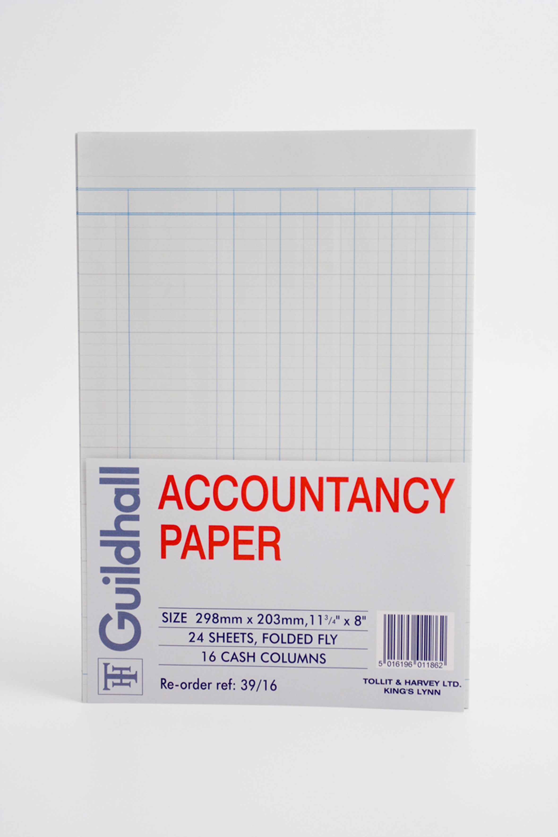 Guildhall Account Paper 298x203mm 16 Cash Column 24 Sheets (Pack 10) 39/16Z