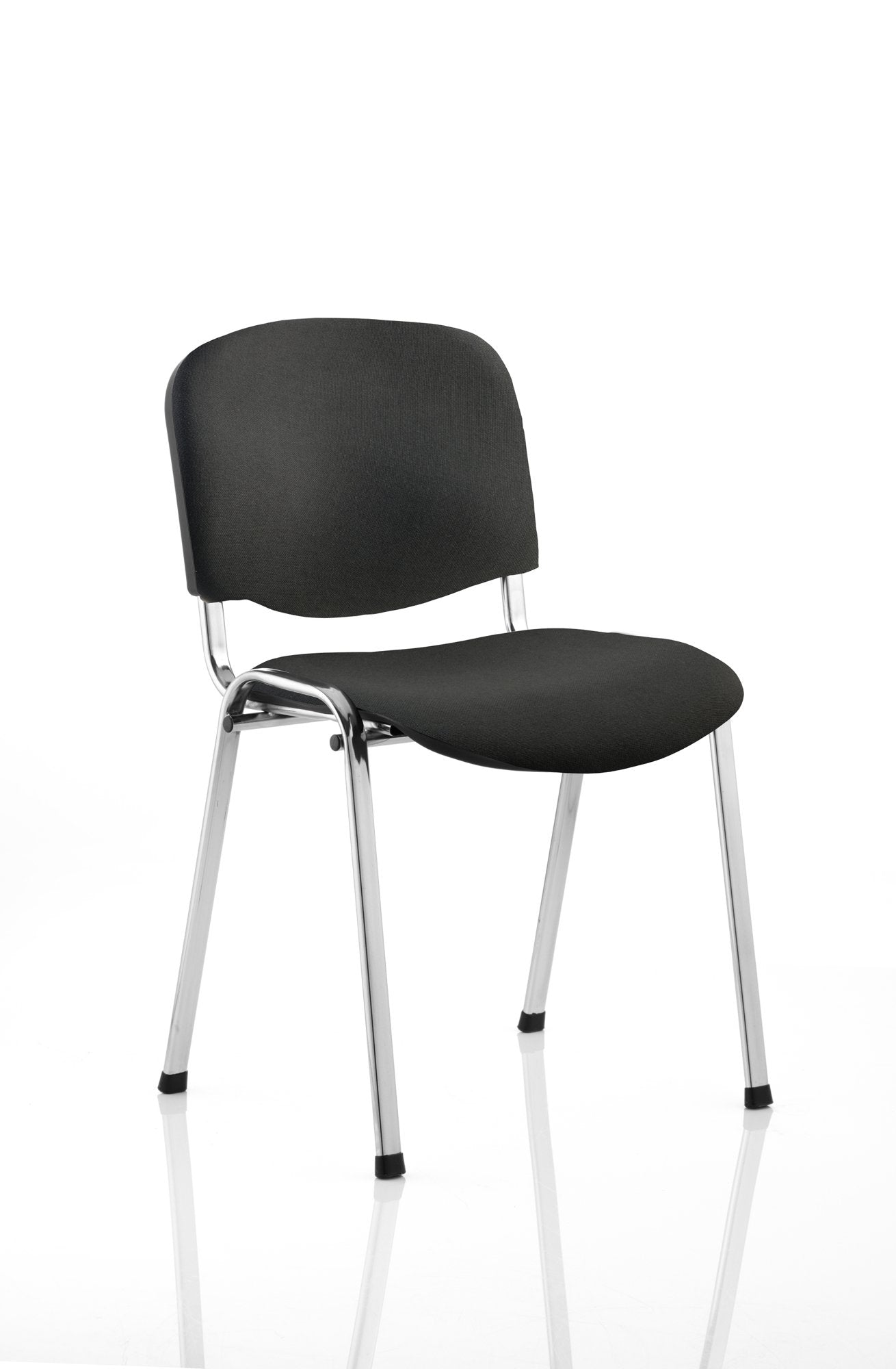 ISO Stacking Chair Black Fabric Chrome Frame BR000067 DD