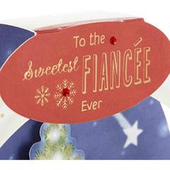 Sweetest Fiancée Ever 3D Pop Up Christmas Greeting Card with Romantic Festive Design