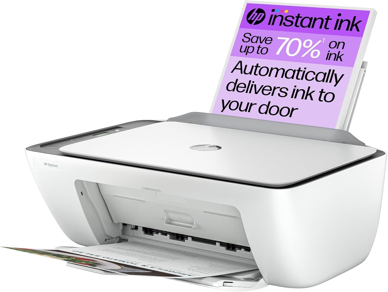 HP Deskjet 2820e all-in-one printer, compact black inkjet printer with scanning and copying features.