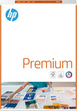 HP Premium A4 Copier Paper 80gsm, 500 sheets ream, high-quality white paper for printing and copying.
