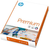 HP Premium A4 Copier Paper 80gsm, 500 sheets ream, white high-quality paper for printing and copying tasks.