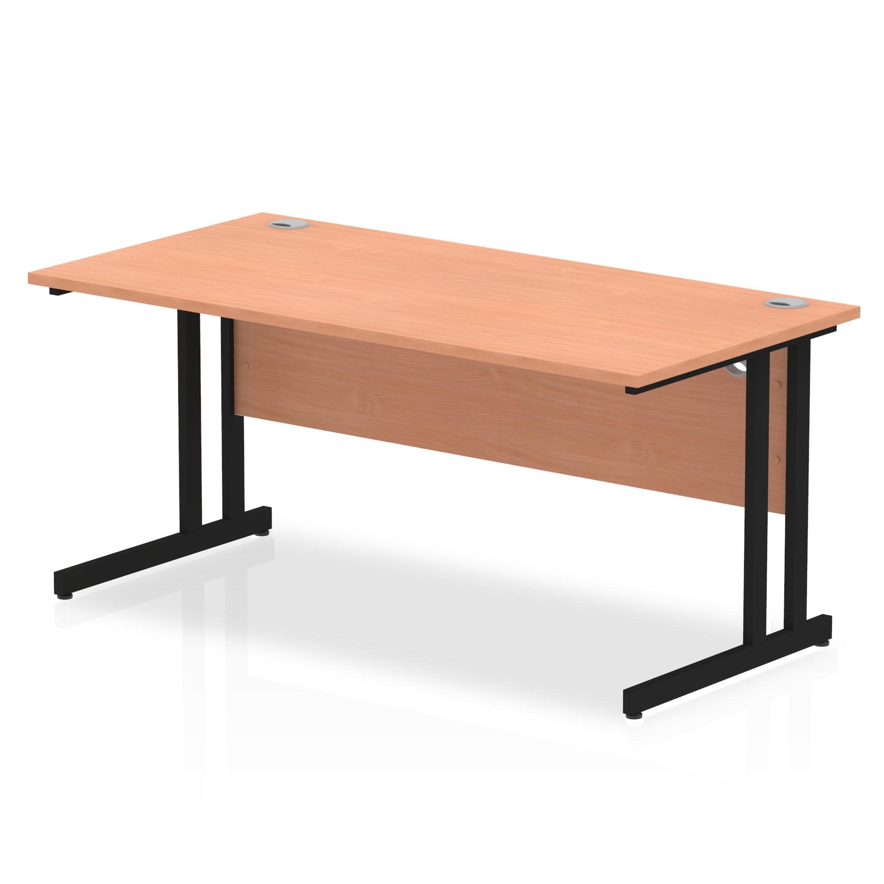 Impulse 1600 x 800mm Straight Desk Beech Top Black Cantilever Leg MI003204 DD