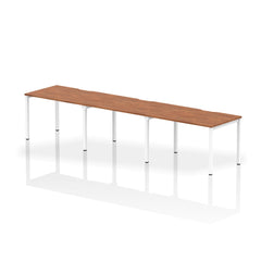 Dynamic Evolve Plus 1200mm Single Row 3 Person Desk Walnut Top White Frame BE397 DD