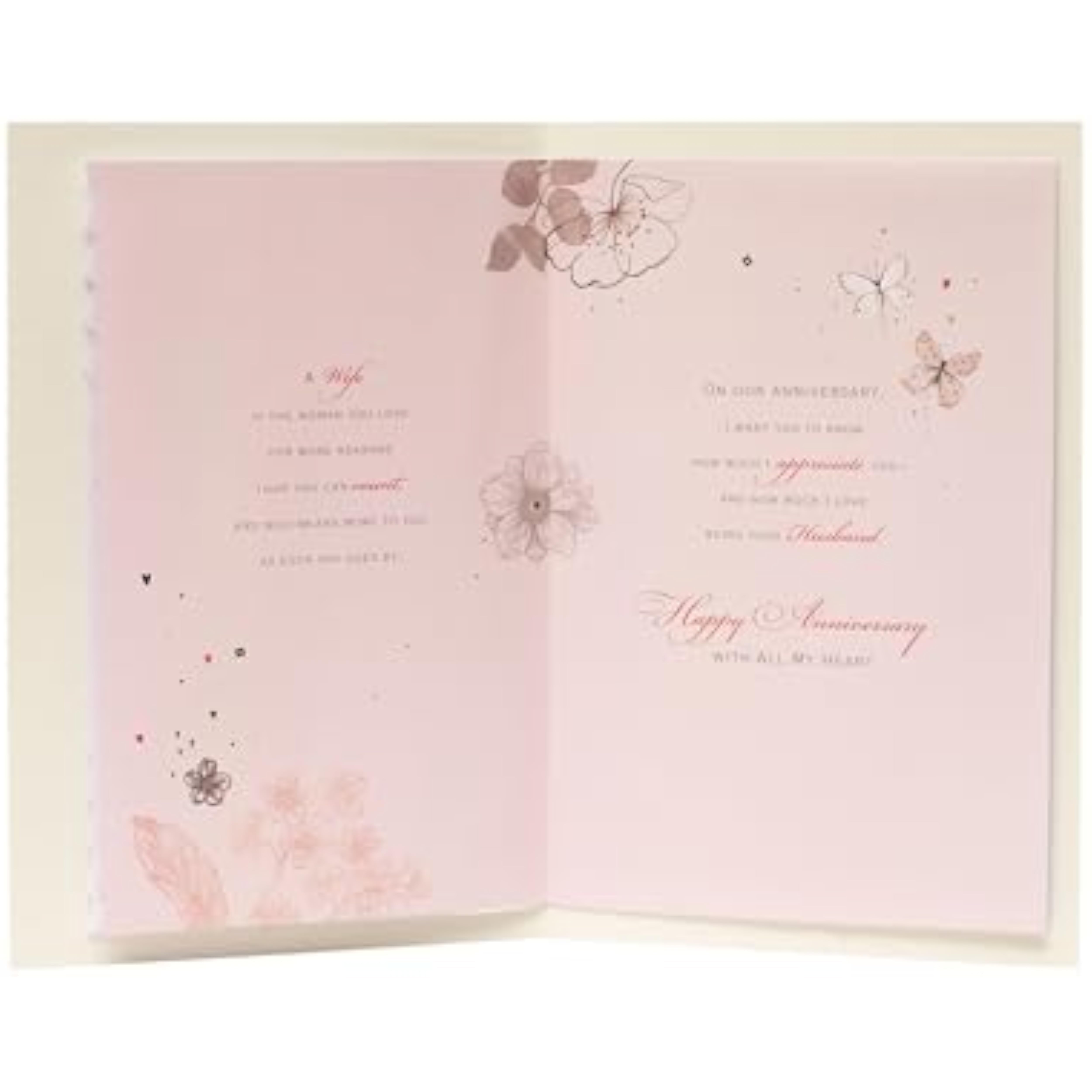 Elegant 3D Butterflies with Gold Foil Design Wife Anniversary Card