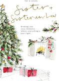 Christmas Card for Sister & Sister-in-Law – Open Verse 090 Festive Design