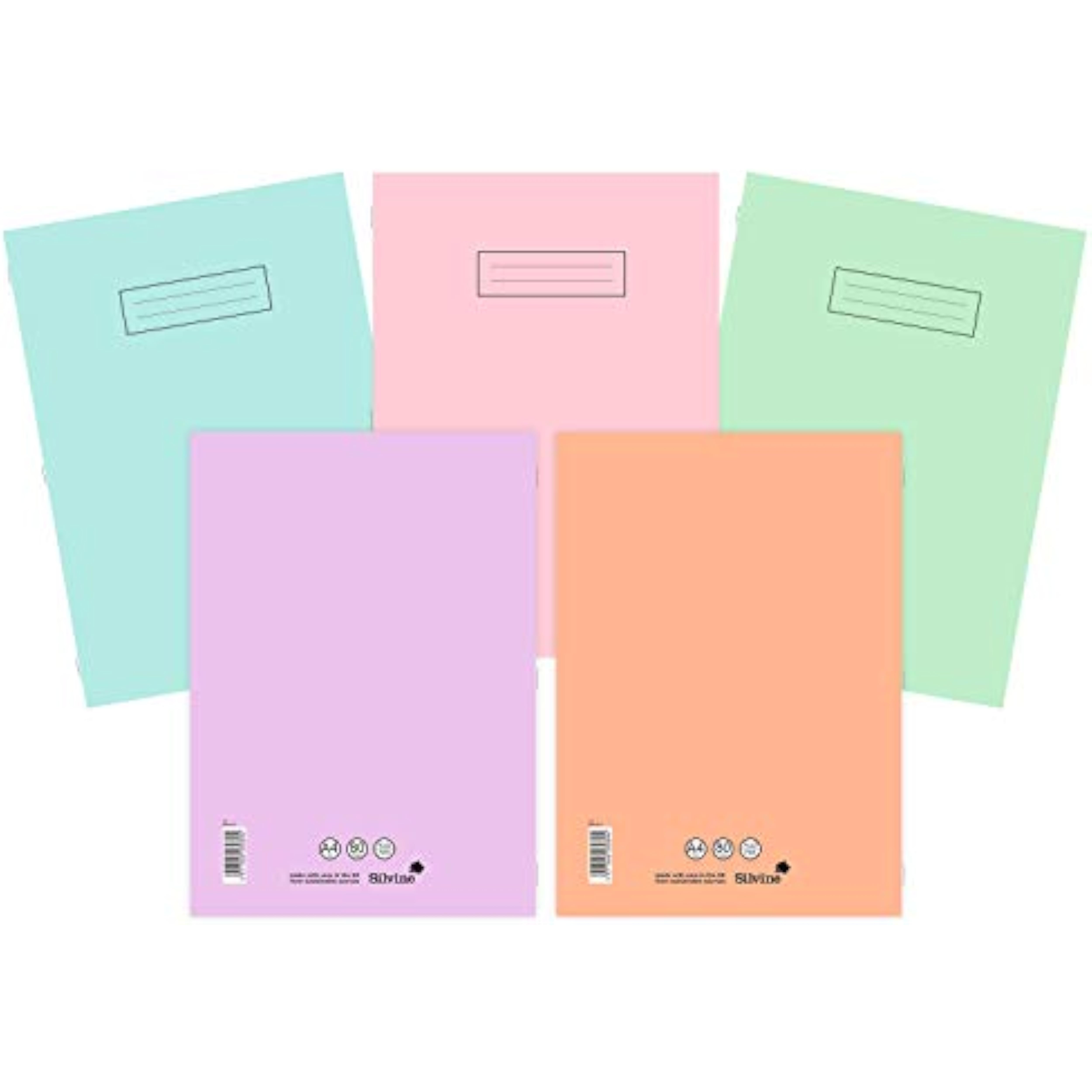 Silvine A4 Notebooks Assorted Pastel Colours Single