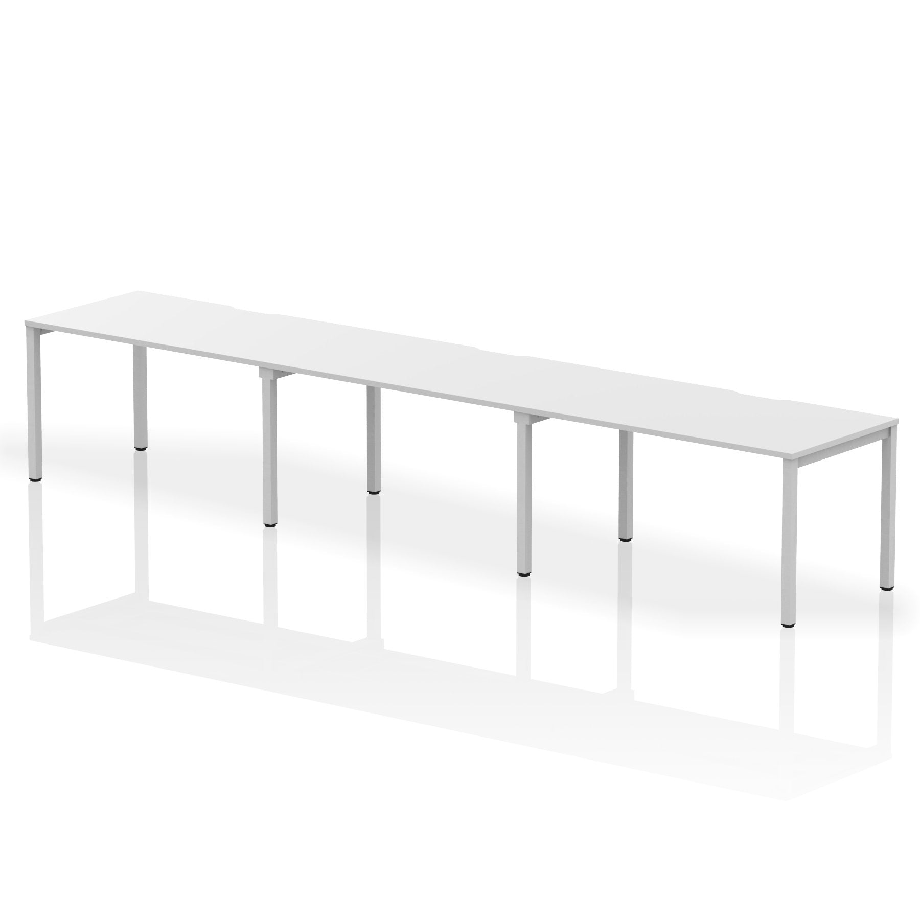 Dynamic Evolve Plus 1400mm Single Row 3 Person Desk White Top Silver Frame BE411 DD