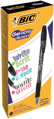 Bic Gel-ocity Illusion Erasable Gel Rollerball Pen 0.7mm Tip 0.3mm Line Black (Pack 12) - 943441
