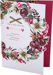 Hallmark Boxed Christmas Card for Mum - Traditional Wreath and Verse Design