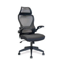 Nautilus Designs Canis High Back Mesh Task Operator Office Chair With Moulded Foam Seat Folding Arms and Optional Headrest Black - BCM/K540/BK DD