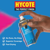 Hycote Gloss Black Car Spray Paint 400ml aerosol, fast-drying automotive spray paint for car touch-ups and refinishing.
