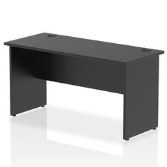Dynamic Impulse W1400 x D600 x H730mm Straight Office Desk With Cable Management Ports Panel End Leg Black Finish - I004972 DD
