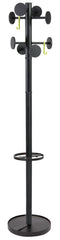 Alba Stan3 Coat Stand 8 Pegs Black PMSTAN3 N