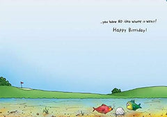 The Humour Factory Illustrated Humorous Male Birthday Card - Golfer, Each Passing Year is Like a Golf Ball - Greeting Card For Him (PH-HFG0260)