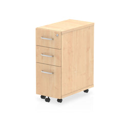 Dynamic Impulse 3 Drawer Narrow Under Desk Pedestal Maple I001658 DD
