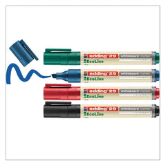 edding 29 EcoLine Whiteboard Marker Chisel Tip 1-5mm Line Assorted Colours (Pack 4) - 4-29-4