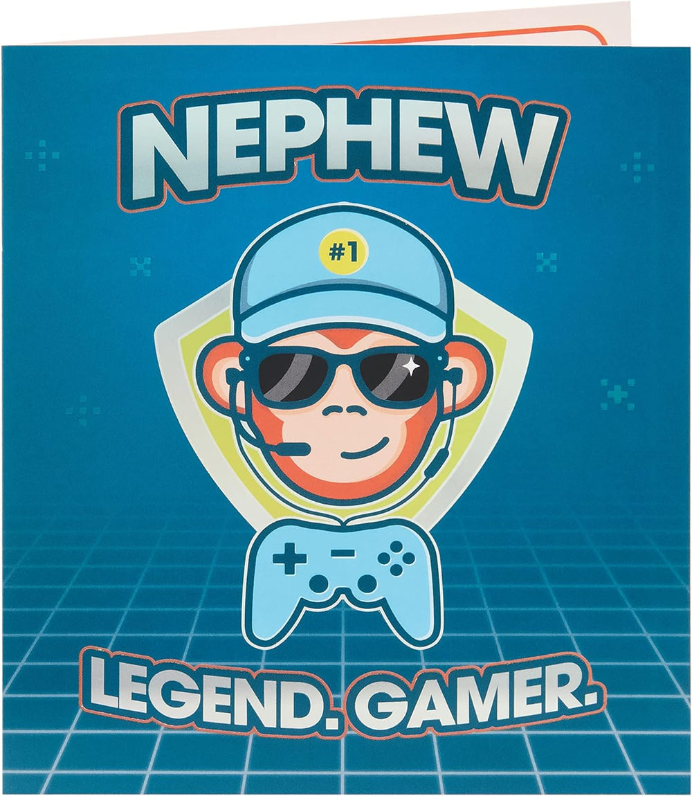 Monkey Gamer Design Nephew Birthday Card