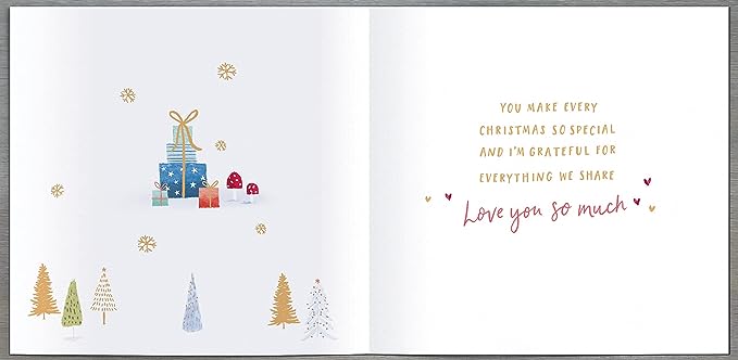 Husband Gold Foiled Owls Christmas Card