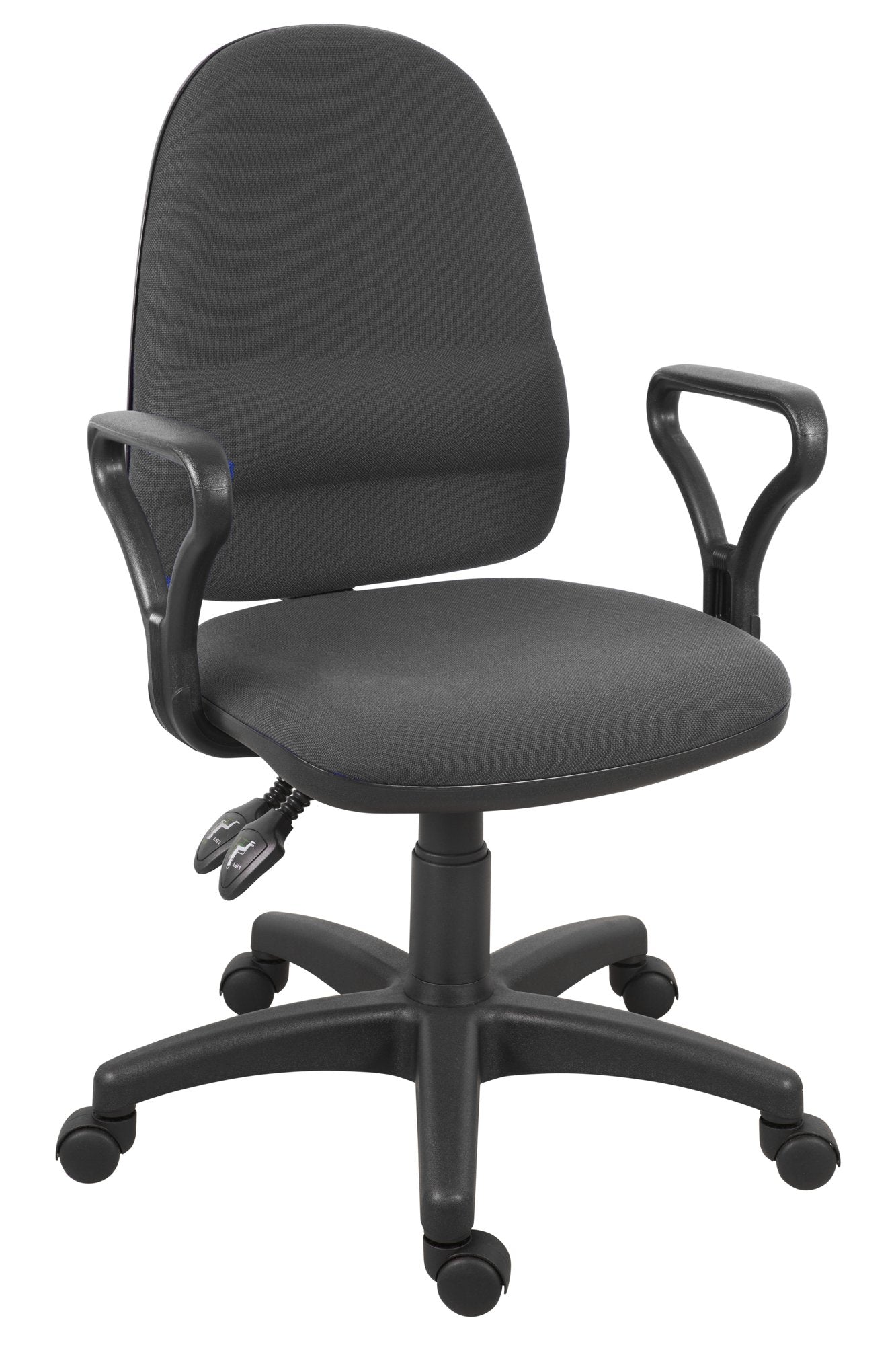 Ergo Twin High Back Fabric Operator Office Chair with Fixed Arms Black - 2900BLK/0288 DD