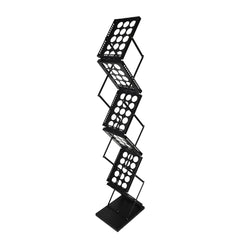 Deflecto A4 Portable Folding Floor Stand with 6 x Double Sided Shelves Black - 36104