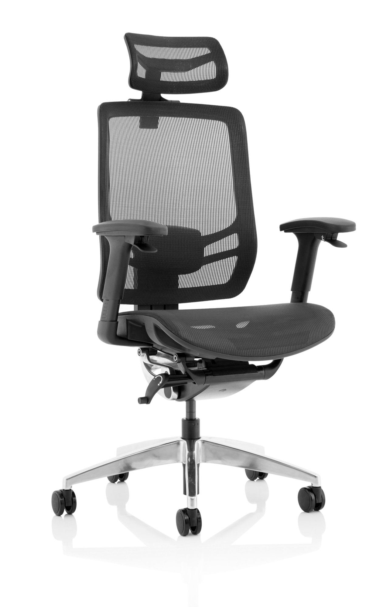 Ergo Click Chair Black Mesh Seat Black Mesh Back with Headrest KC0297 DD
