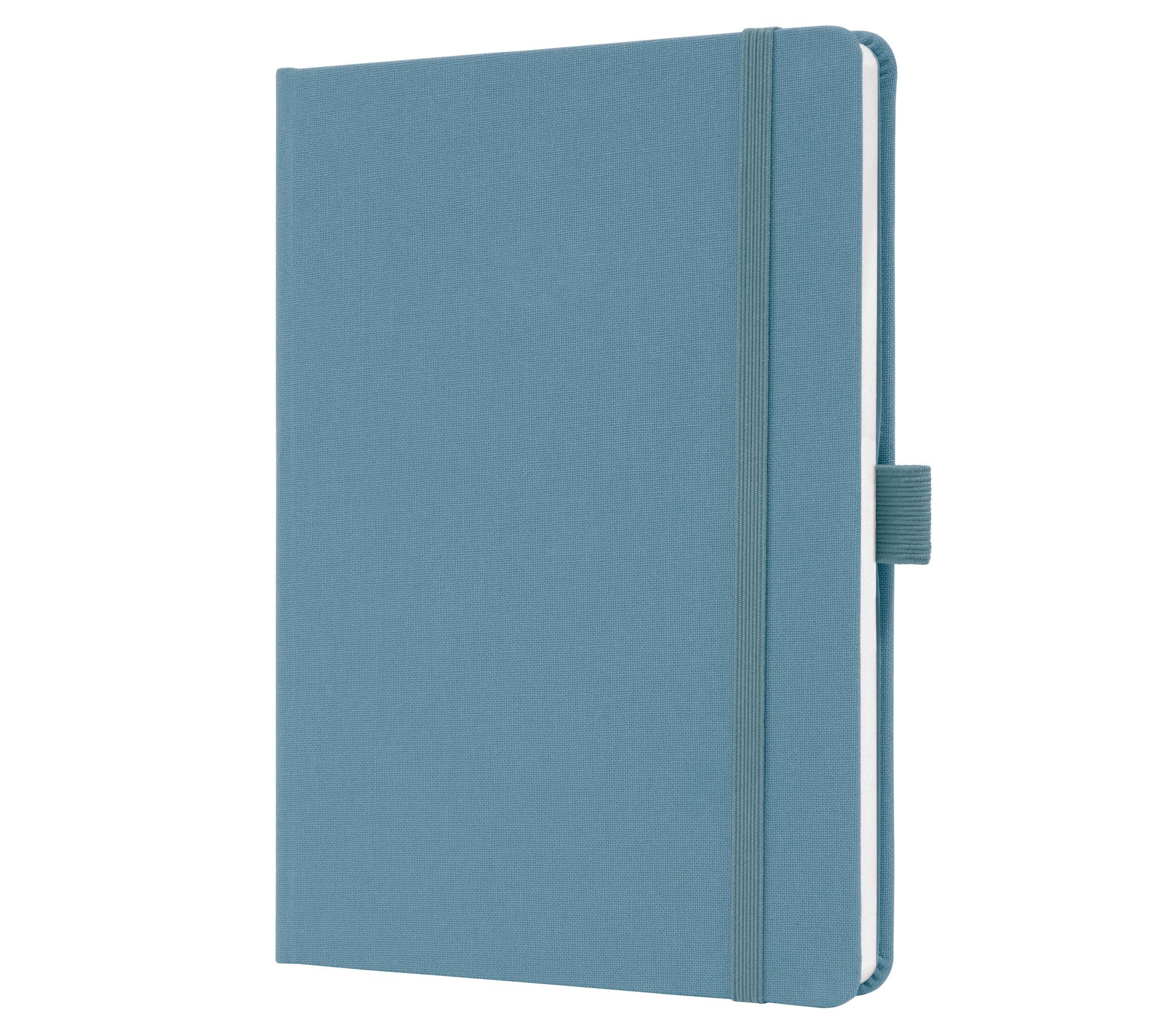 Sigel Jolie Notebook A5 Hardcover A5 152x203x19mm Fabric Cover 192 100gsm Ruled Pages With Pen Loop & Elastic Fastener Powder Blue - JN401