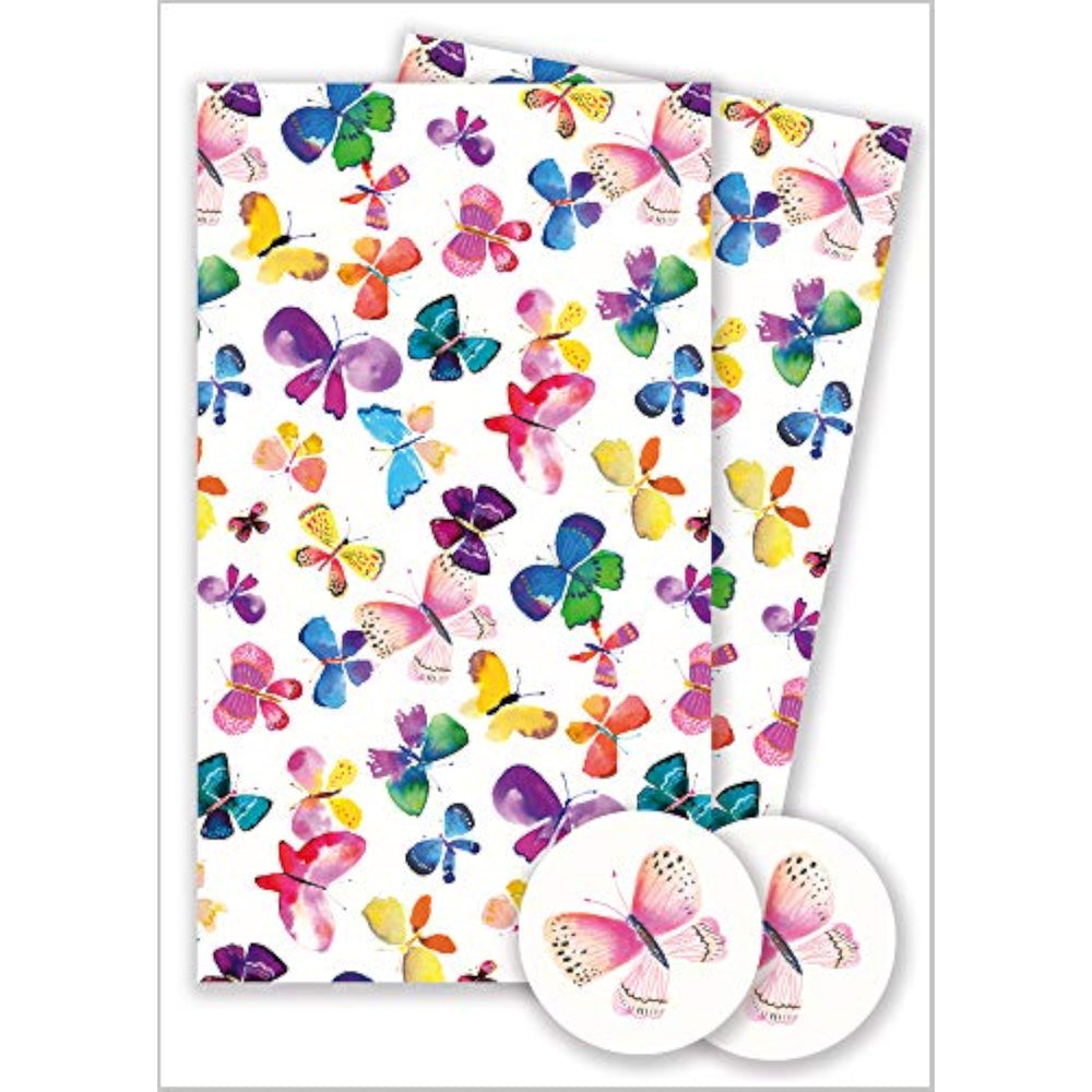 Butterflies Gift Wrap 2 Sheets & 2 Tags