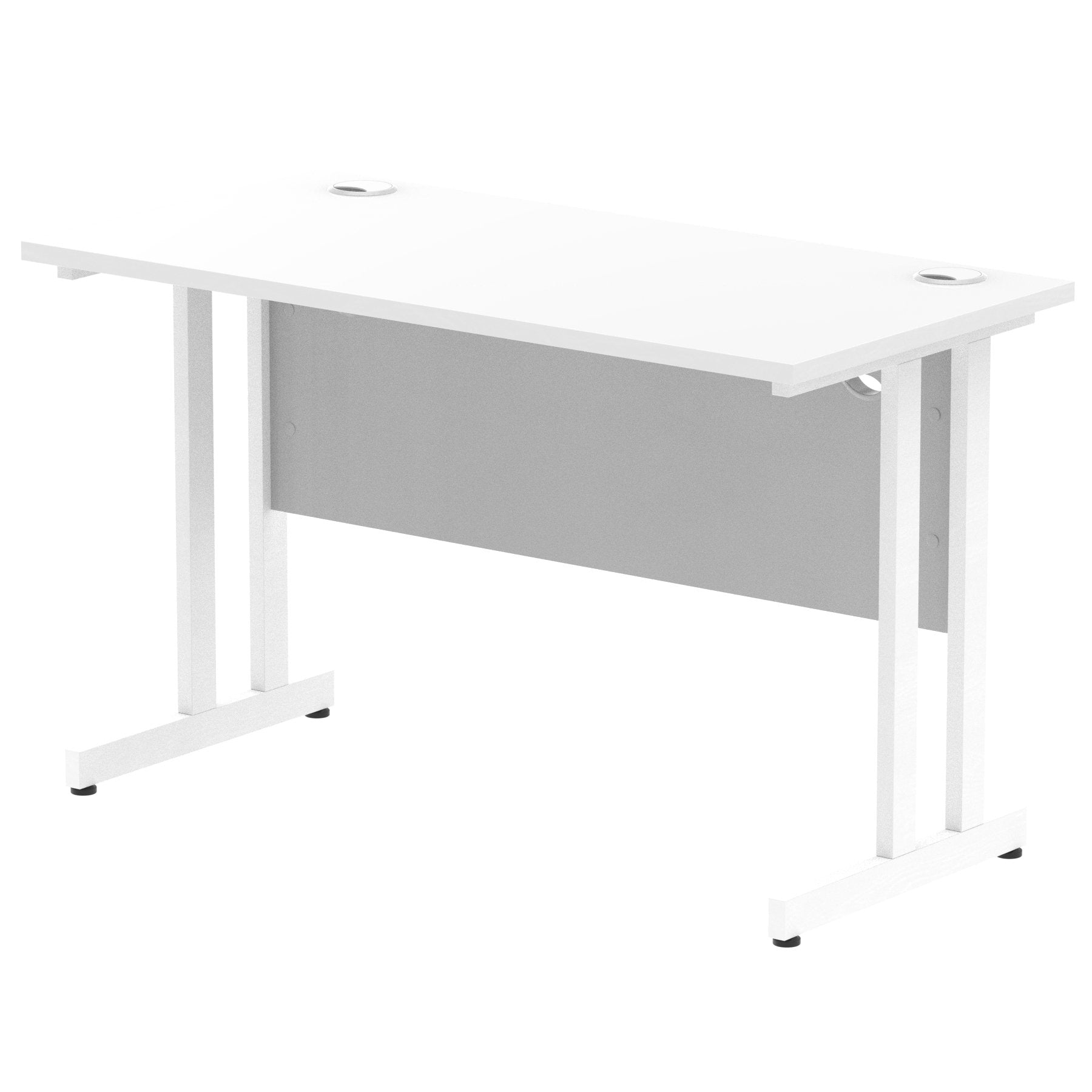 Impulse 1200 x 600mm Straight Desk White Top White Cantilever Leg MI002201 DD