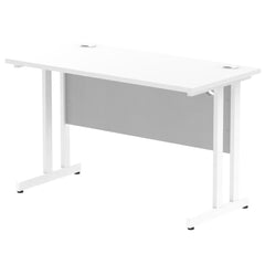 Impulse 1200 x 600mm Straight Desk White Top White Cantilever Leg MI002201 DD
