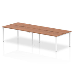 Evolve Plus 1200mm Back to Back 4 Person Desk Walnut Top Silver Frame BE257 DD