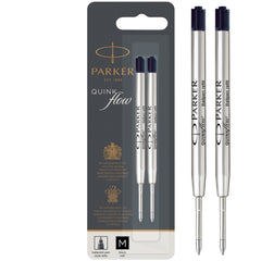 Parker Quink Flow Ballpoint Refill for Ballpoint Pens Medium Black (Pack 2) - 1950372