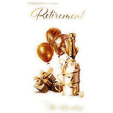 ICG retirement card with "Congratulations on Your Retirement" message and bubbly image for celebrating retirement milestones