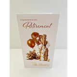 ICG retirement card with "Congratulations on Your Retirement" message and bubbly illustration for celebrating retirements.
