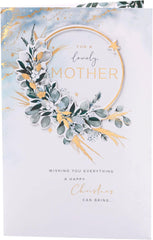 UK Greetings Christmas Card for Mother - Floral Design