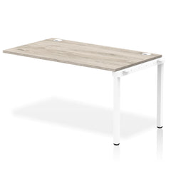 Impulse Single Row Bench Desk Extension Kit W1400 x D800 x H730mm Grey Oak Finish White Frame - IB00371 DD