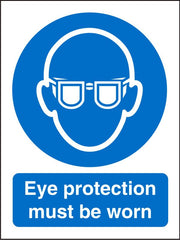 SECO Mandatory Safety Sign Eye Protection Must Be Worn Semi Rigid Plastic 150 x 200mm - M004SRP150X200