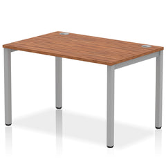 Impulse Single Row Bench Desk W1200 x D800 x H730mm Walnut Finish Silver Frame - IB00248 DD