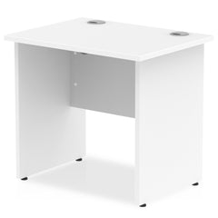Impulse 800 x 600mm Straight Desk White Top Panel End Leg MI002896 DD