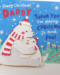 Christmas Greeting Card for Daddy with Cute Polar Bears Festive Design