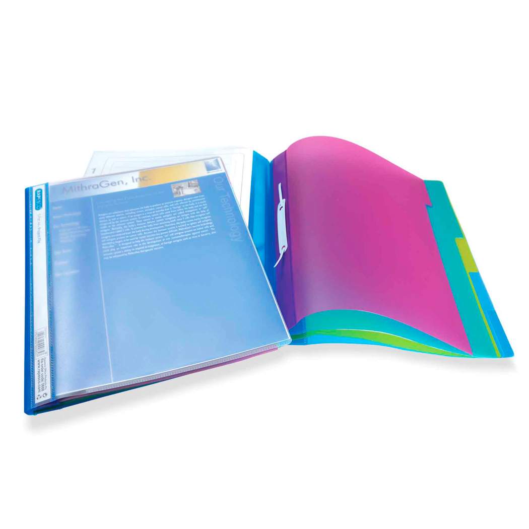 Rapesco Project File Polypropylene A4+ 5 Part Transparent Assorted Colours (Pack 5) - 0668