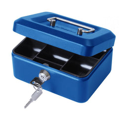 ValueX Metal Cash Box 200mm (8 Inch) Key Lock Blue - CBBL8