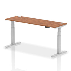 Dynamic Air 1800 x 600mm Height Adjustable Desk Walnut Top Cable Ports Silver Leg HA01128 DD