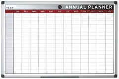 Bi-Office Annual Magnetic Whiteboard Planner Aluminium Frame 900x600mm - GA0337170 DD