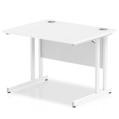 Impulse 1000 x 800mm Straight Desk White Top White Cantilever Leg MI002190 DD