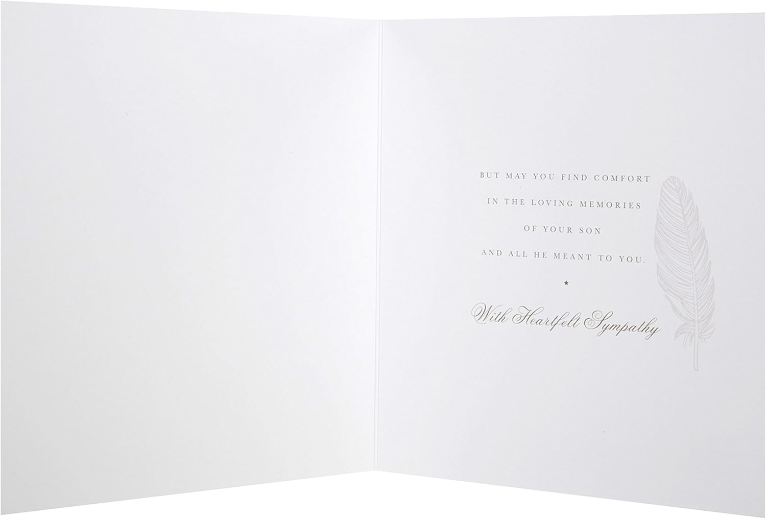 Sympathy Card "Loss of Son" with Foil Finish Feathers