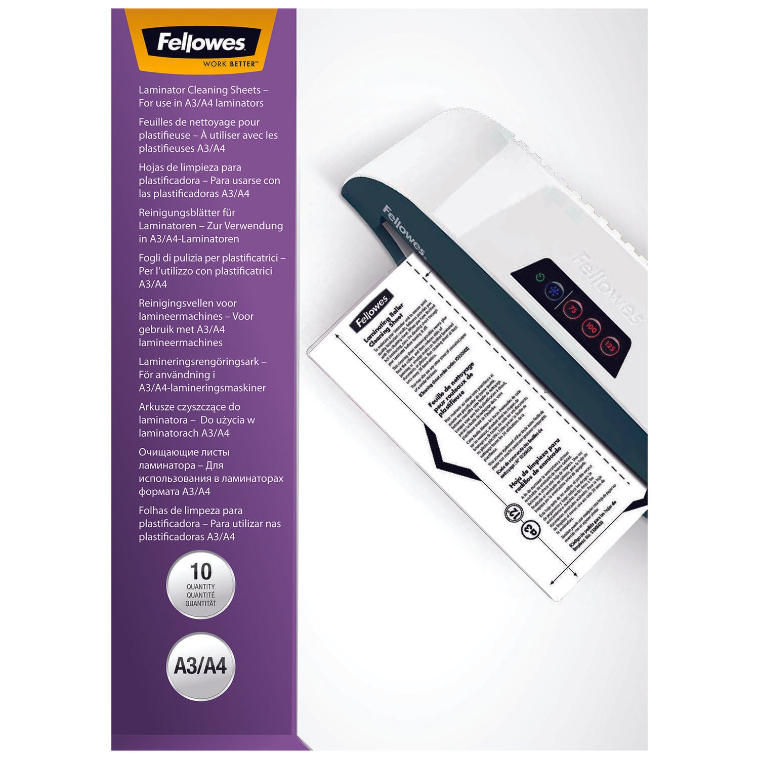 Fellowes Laminator Cleaning Sheets (Pack 10) 5320604
